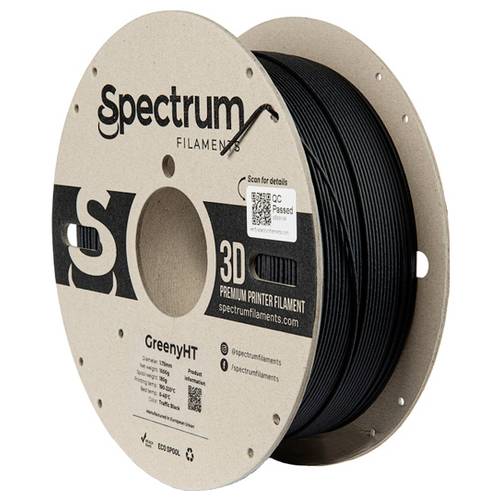 Spectrum Filaments 80699 GreenyHT Filament PLA hitzebeständig, hohe Steifigkeit, Matt 1.75 mm 1000 g Traffic Black, Schw...