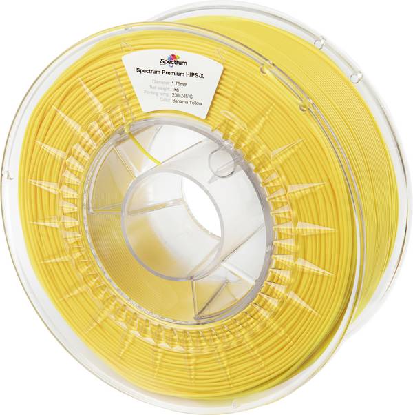 Spectrum Filaments 80076 HIPS-X BAHAMA YELLOW Filament HIPS, Supportmaterial Leicht zu schleifen, Matt, schlagfest 1.75 mm 1000 g Gelb Z-HIPS 1 St.