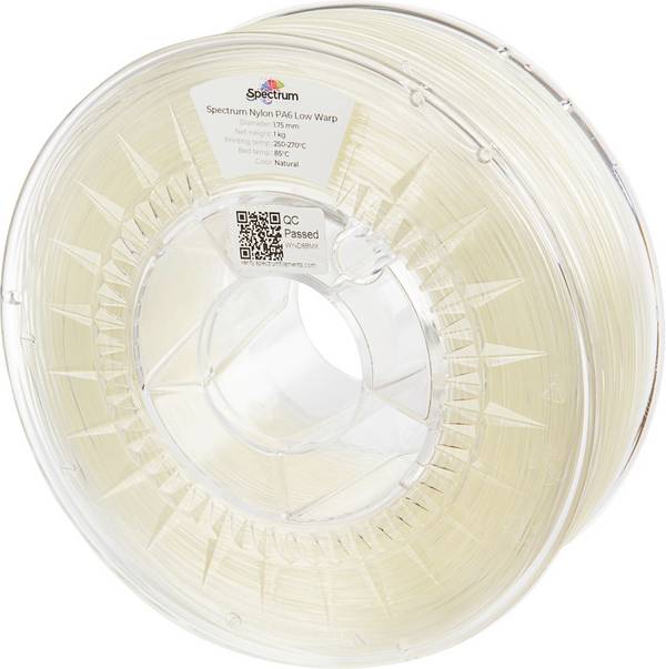 Spectrum Filaments 80174 PA6 Low Warp Filament PA6 chemisch beständig, schlagfest 1.75 mm 1000 g Natural  1 St.
