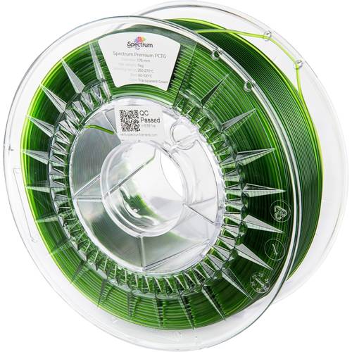 Spectrum Filaments 80735 Premium PCTG Filament PCTG chemisch beständig, geruchsarm 1.75 mm 1000 g Transparent Green, Grü...