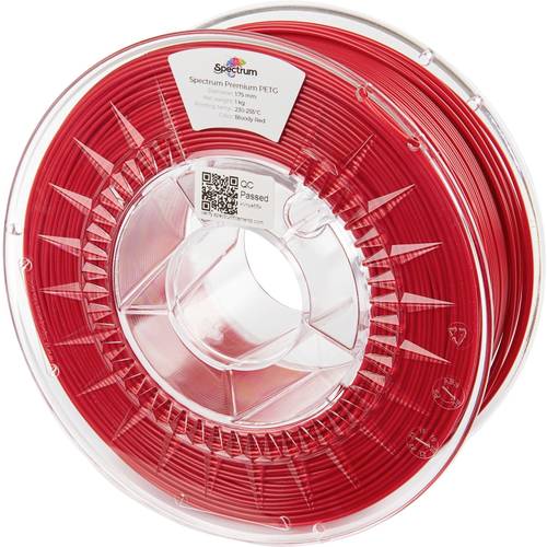 Spectrum Filaments 80059 PET-G Premium Filament PETG chemisch beständig, schlagfest 1.75 mm 1000 g bloody red, Blutrot, ...