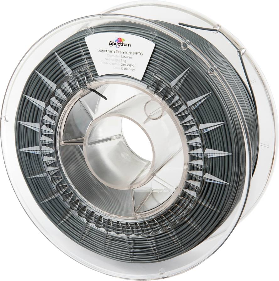 Spectrum Filaments 80310 PET-G Premium Filament PETG chemisch beständig, schlagfest 1.75 mm 1000 g Dark-Grey, Grau,