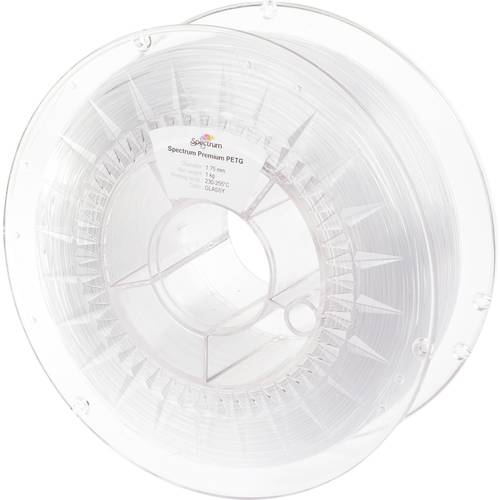 Spectrum Filaments 80054 PET-G Premium Filament PETG chemisch beständig, schlagfest 1.75 mm 1000 g Glas, Transparent 1 S...