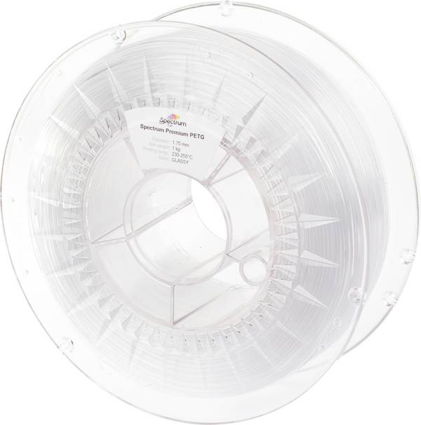Spectrum Filaments 80054 PET-G Premium Filament PETG chemisch beständig, schlagfest 1.75 mm 1000 g Glas, Transparent  1 St.
