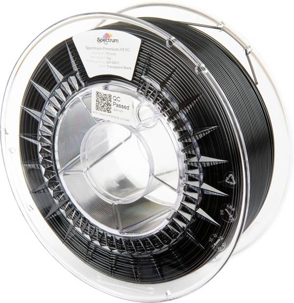 Spectrum Filaments 80473 PET-G Premium Filament PETG chemisch beständig, schlagfest 1.75 mm 1000 g Transparent, Schwarz  1 St.