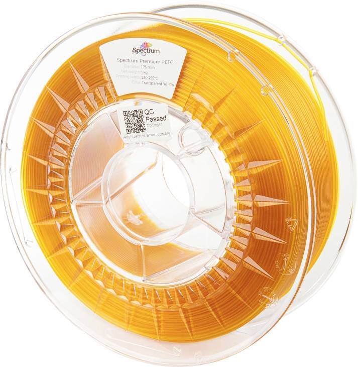 Spectrum Filaments 80049 PET-G Premium Filament PETG Chemisch bestendig, Slagvast 1.75 mm 1000 g Transparent Yellow, Geel InnoPET 1 stuk(s)