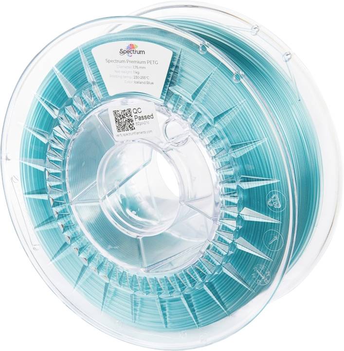 Spectrum Filaments 80733 PET-G Premium Filament PETG Chemisch bestendig, Slagvast 1.75 mm 1000 g Ice, Blauw 1 stuk(s)