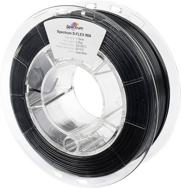 Spectrum Filaments 80262 S-Flex 90A Filament TPU flexibel 1.75 mm 250 g Deep Black, Schwarz  1 St.