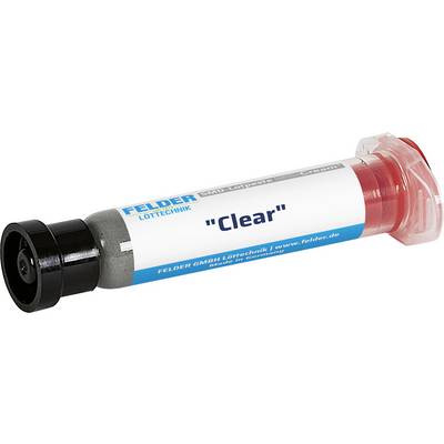 Produktfoto einer zylindrischen Filterpatrone FELDER LOFTTECHNIK 'Clear' mit schwarzer Endkappe und rotem durchscheinendem Ende, gezeigt auf weißem Hintergrund.