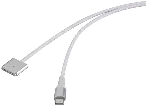 Renkforce USB-Ladekabel   USB-C®, Magsafe 3 2.00 m Weiß magnetischer Stecker RF-6437916