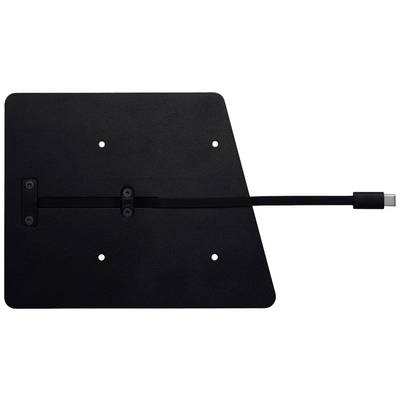 Flache, rechteckige Antenne mit vier Befestigungslöchern, verbunden mit einem flachen Kabel, das in einen USB-C-Stecker endet.