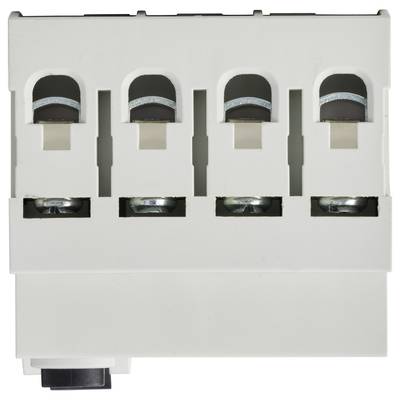 Ein vierpoliger elektrischer Anschlussblock mit fünf Schraubklemmen. Er wird zur sicheren und effizienten Verbindung von Kabeln verwendet.