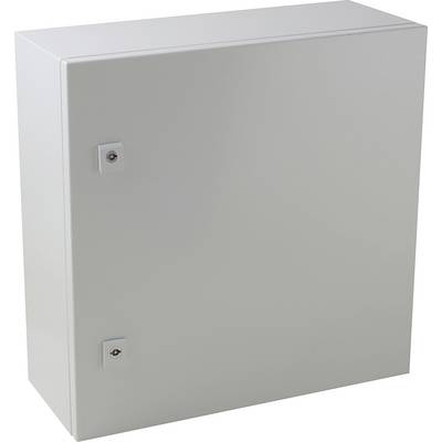 Metallener Schaltkasten mit zwei Schlössern an der Vorderseite, geeignet zur sicheren Aufbewahrung von elektrischen Komponenten.