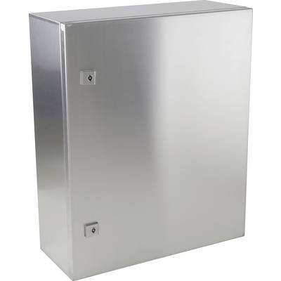 Silberner, rechteckiger Metallschrank mit zwei Schlössern auf der linken Seite, stehend aufrecht.