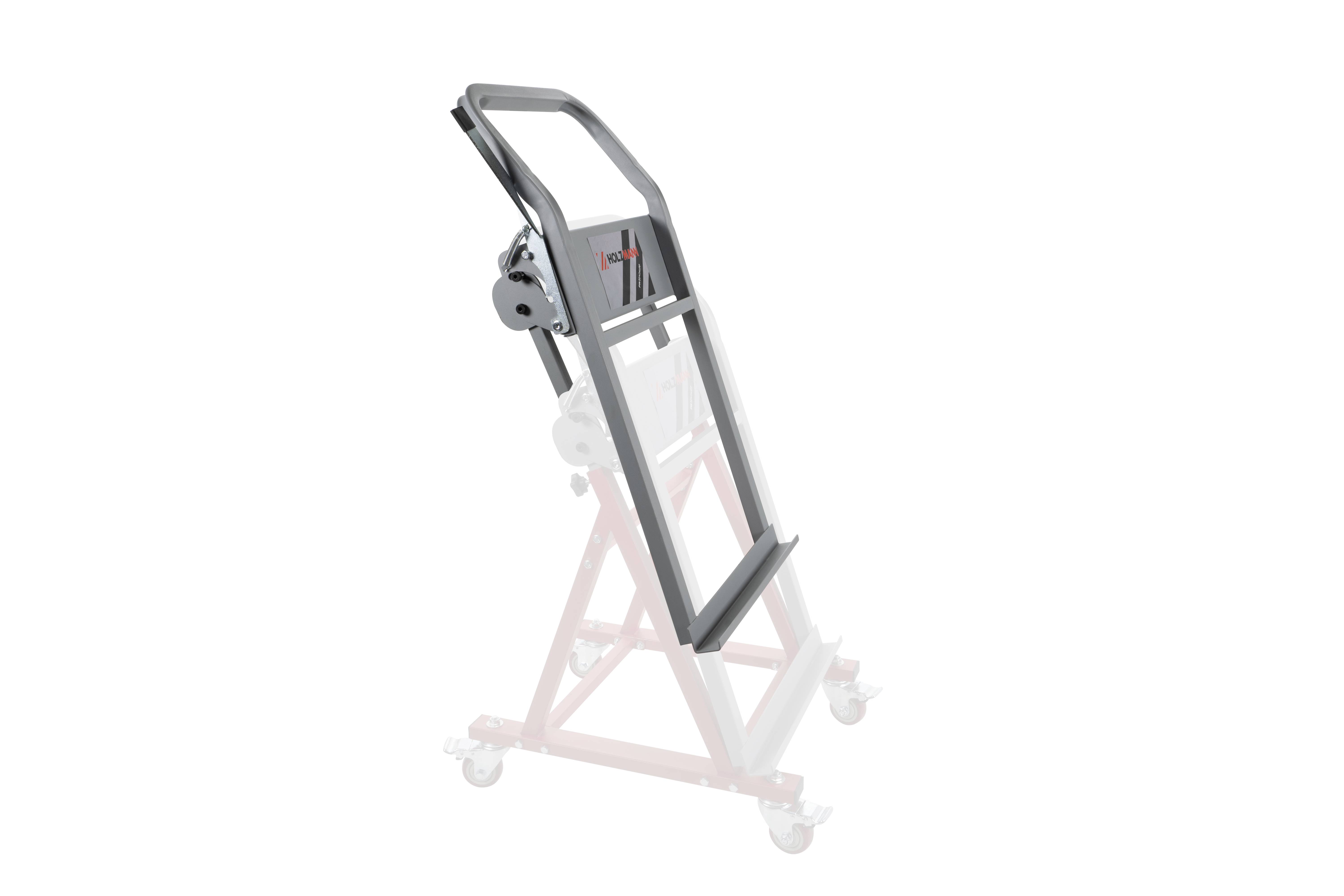 'BestLift PL500' Hebebühne mit Griff und Rollen, teils transparent dargestellt, zeigt Verstellmechanismus.