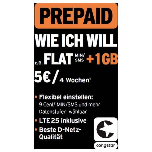 Thumbnail - Congstar WIE ICH WILL 2023 Prepaid-Karte ohne Vertragsbindung