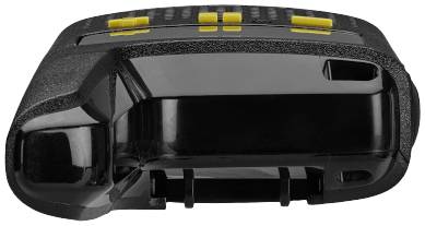 Ein schwarzes elektronisches Gerät mit gelben Tasten. Es hat eine rechteckige Form und scheint ein Handgerät zu sein.