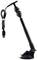 Ein schwarzes USB-Mikrofon mit Ständer und verstellbarem Arm. Ideal zum Aufnehmen von Ton am Computer.