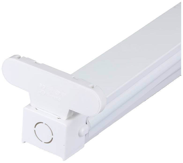 Weiße LED-Leuchte mit rechteckiger Form und gerundeten Enden, eignet sich zur Decken- oder Wandmontage in Innenräumen für gleichmäßige Ausleuchtung.
