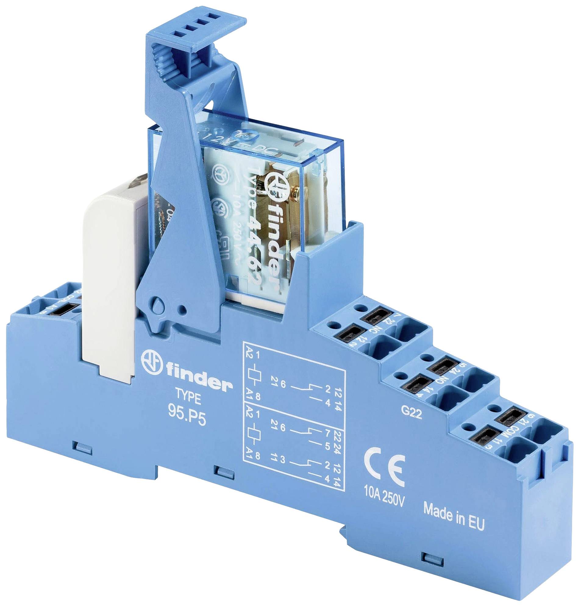 Finder 48.P8.7.024.0050 Koppelrelais 24 V/DC 10 A 2 Wechsler 1 St.