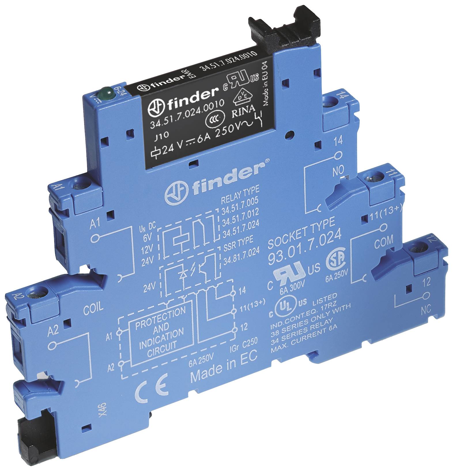 Finder 38.51.0.012.5060 Koppelrelais 12 V DC/AC 6 A 1 Wechsler 1 St.