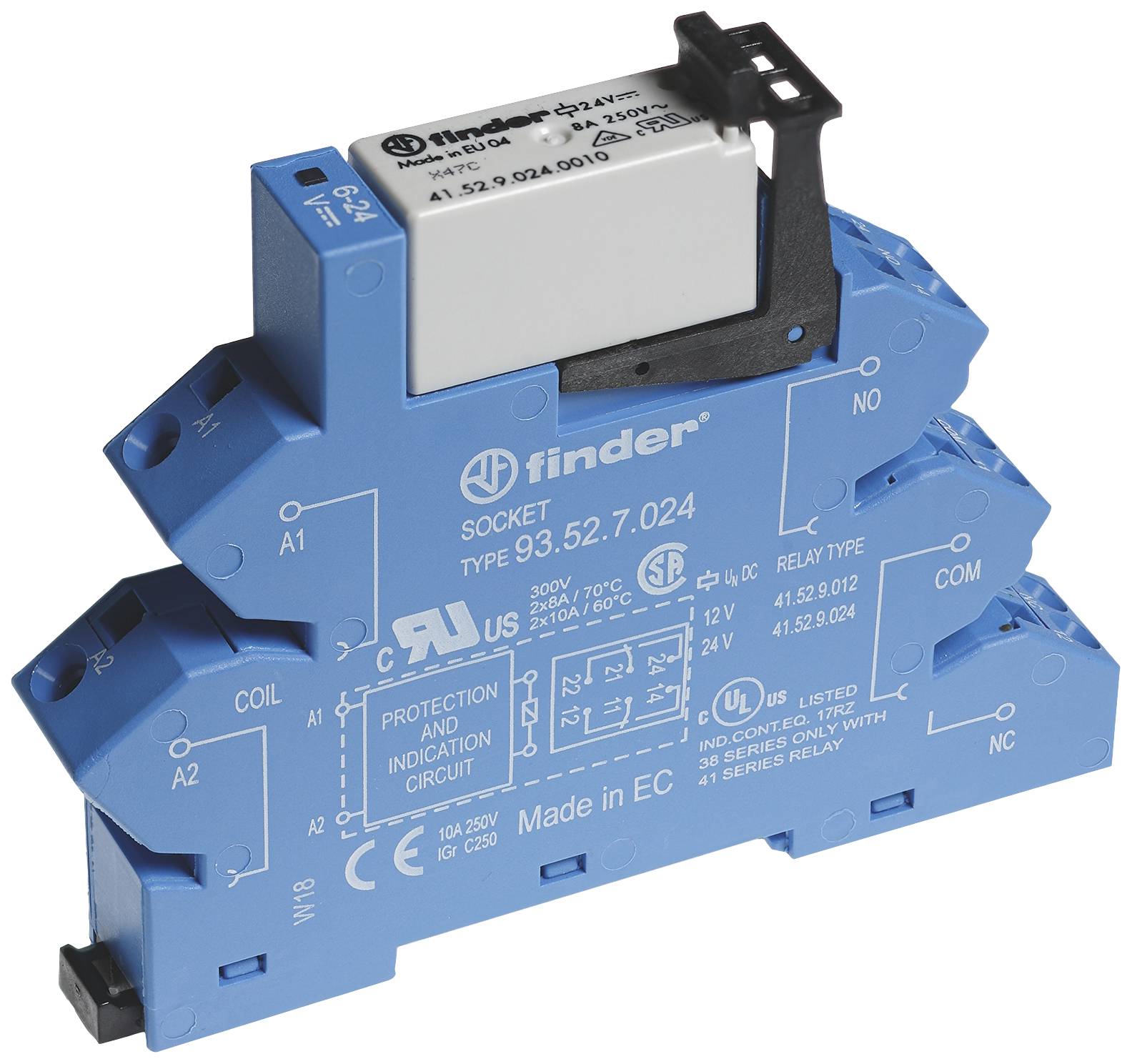 Finder 38.62.0.024.0060 Koppelrelais 24 V DC/AC 8 A 2 Wechsler 1 St.