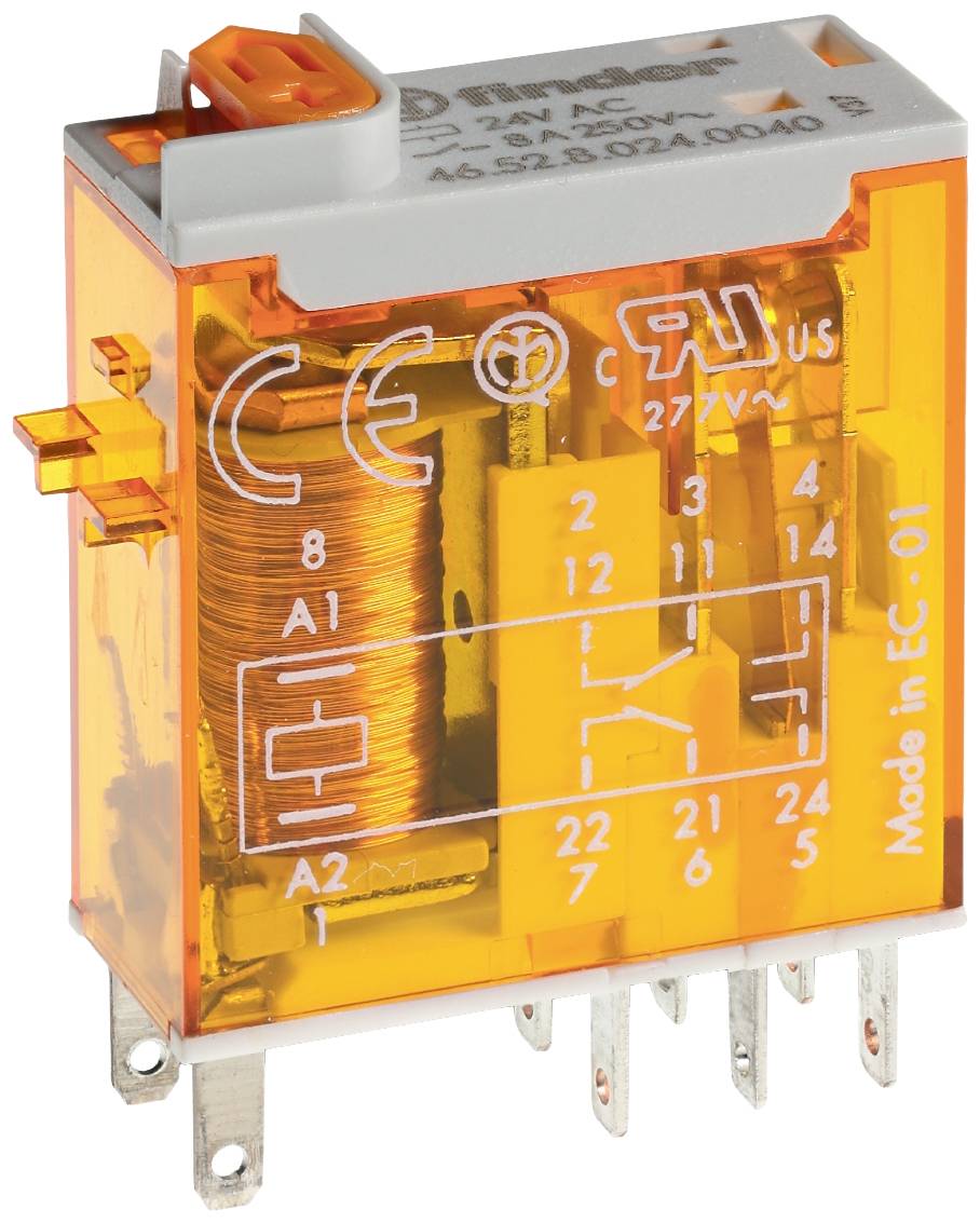 Finder 46.52.9.024.0074 Steckrelais 24 V/DC 8 A 2 Wechsler 1 St.