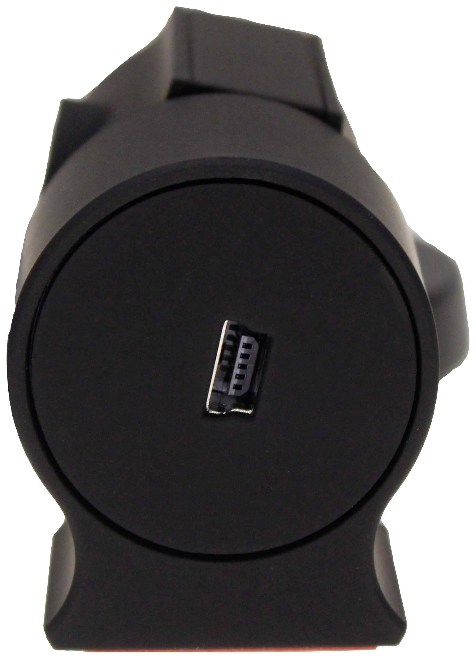 Ein schwarzes Gerät mit einem USB-Anschluss an der Vorderseite.