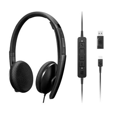 Lenovo Headset On Ear Headset kabelgebunden Schwarz Mikrofon-Rauschunterdrückung