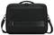 Schwarze Laptoptasche mit Tragegriff und Schultergurt, Vorderfach mit Reißverschluss.