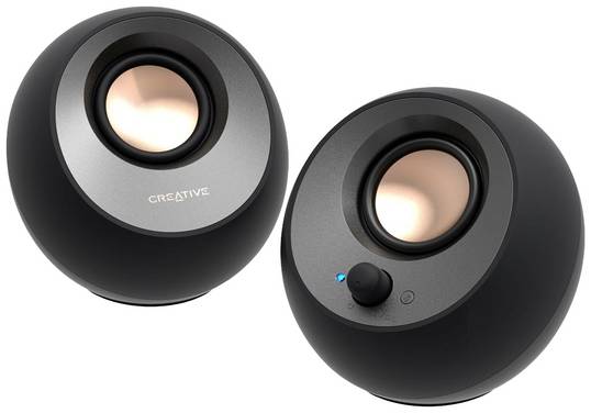 Creative Pebble V3 2.0 PC-Lautsprecher Bluetooth®, Kabelgebunden, Digital 16 W Schwarz
