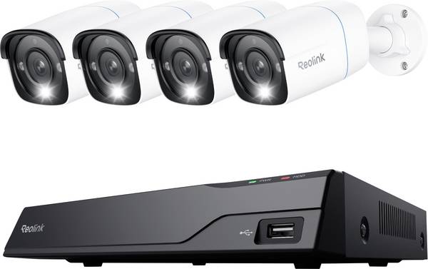 Reolink PS4KB01-8 NVS8-8MB4 LAN IP-Überwachungskamera-Set 8-Kanal mit 4 Kameras 3840 x 2160 Pixel