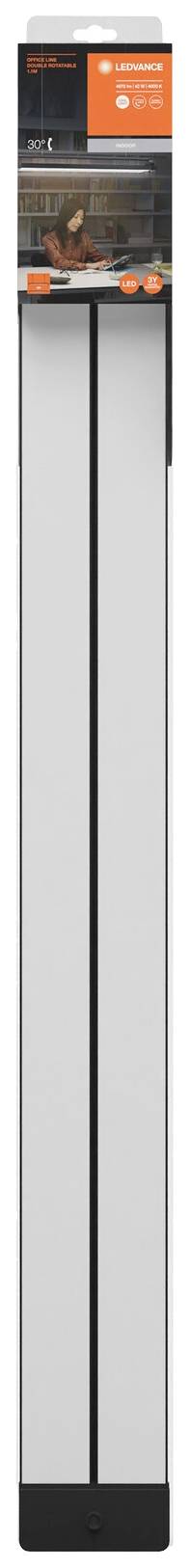 Ein grauer Aluminium-U-Profilstab, 3/4 x 3/4 Zoll x 96 Zoll, verpackt in transparenter Hülle mit oranger Aufschrift oben.
