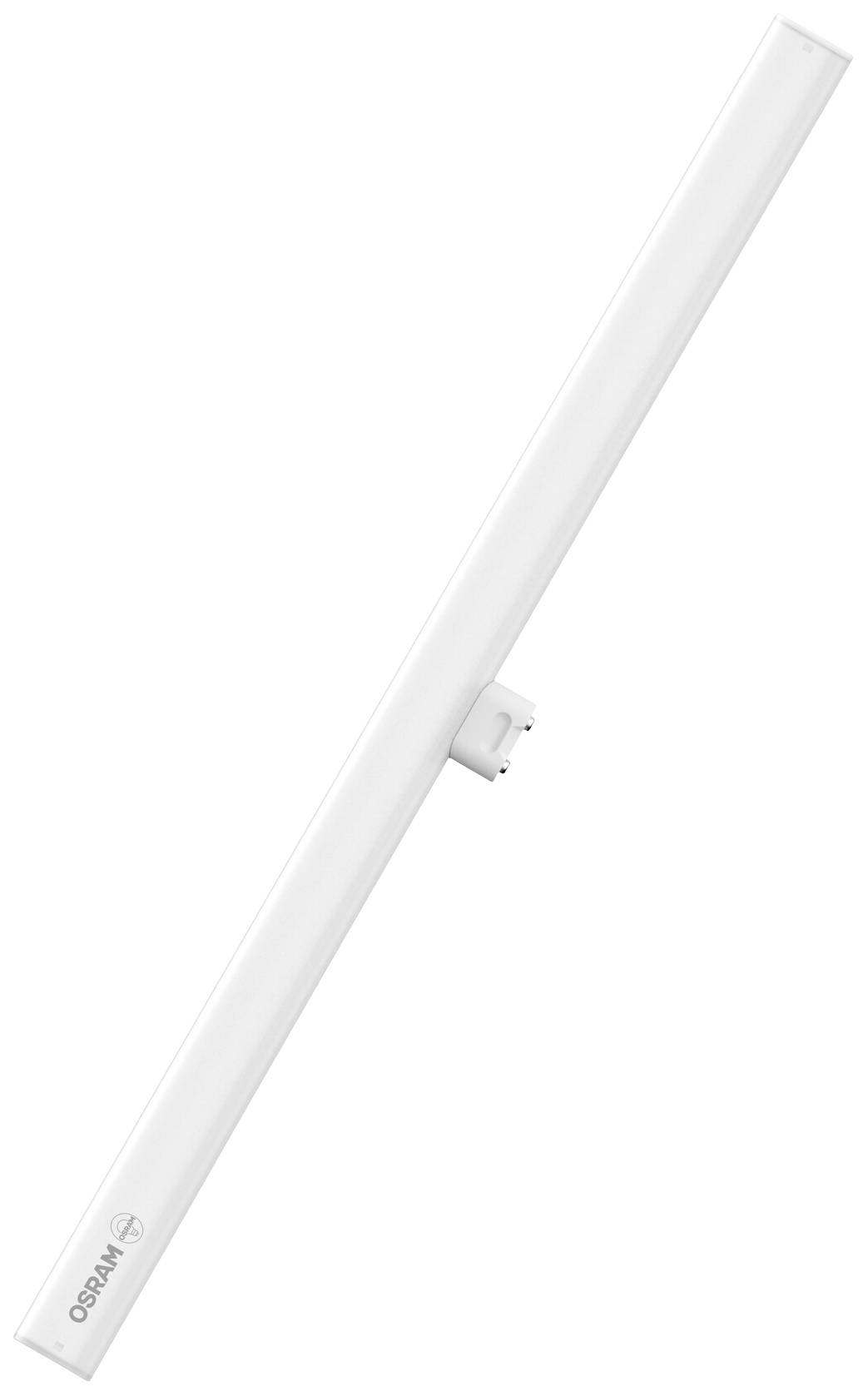 Weiße, längliche LED-Leuchte von OSRAM, geeignet für die Montage an Wänden oder Decken. Ideal für gleichmäßige Beleuchtung in Innenräumen.