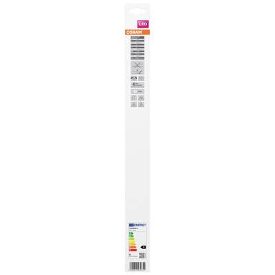 Verpackung einer LED-Glühbirne von Osram. Zeigt Energieeffizienzklasse A+, 4 Watt, 470 Lumen, und gibt Hinweise zur Anwendung und Entsorgung.