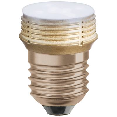 Eine LED-Glühbirne mit einem kupferfarbenen Sockel, seitlicher Ansicht. Sie ist ausgeschaltet und zeigt ein modernes, elegantes Design.