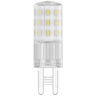 Eine LED-Lampe mit zylindrischer, durchsichtiger Hülle und gelben LED-Dioden, geeignet für energiesparende Beleuchtung.