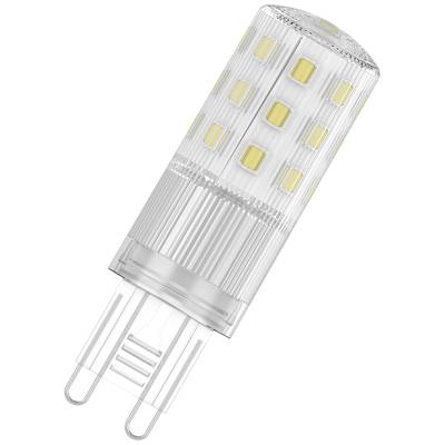 LED-Lampe mit G9-Sockel, transparentem Gehäuse und gelben Leuchtdioden, geeignet für energieeffiziente Beleuchtung.