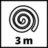 'Abgebildet ist ein Spiralmotiv mit der Zahl 3 m darunter. Dies könnte eine Darstellung für eine Länge von 3 Metern sein.'