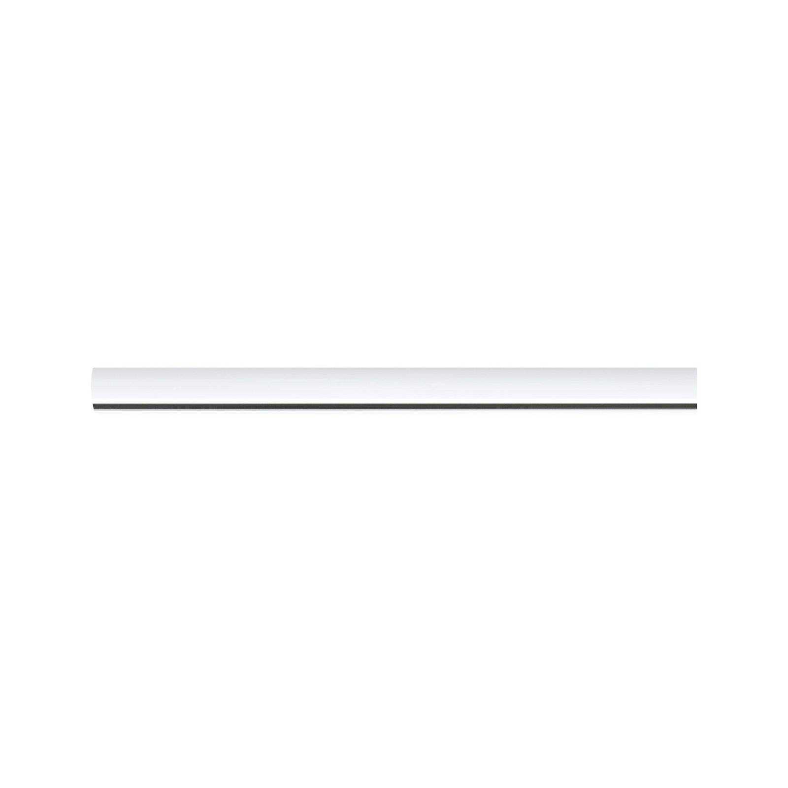 Langes, schmaler weißer Stab, horizontal ausgerichtet auf weißem Hintergrund.