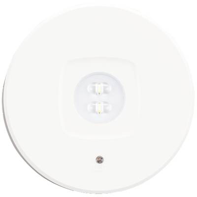 Weißes, rundes LED-Wandleuchte mit zwei sichtbaren Leuchten in der Mitte.