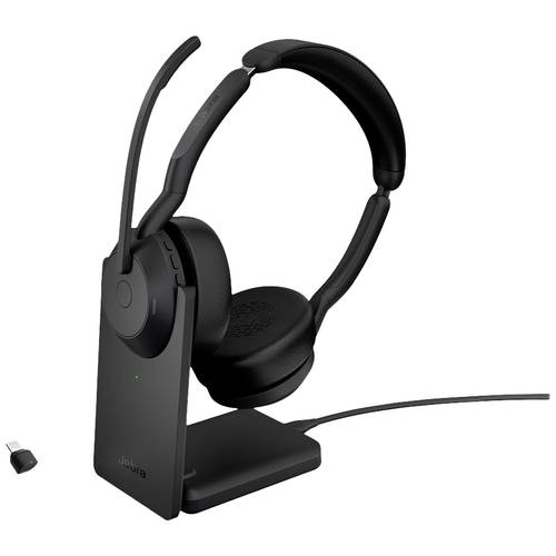 Thumbnail - Jabra Evolve2 55 UC Stereo On Ear Headset Bluetooth® Stereo Schwarz Noise Cancelling Mikrofon-Stummschaltung, Lautstärke...