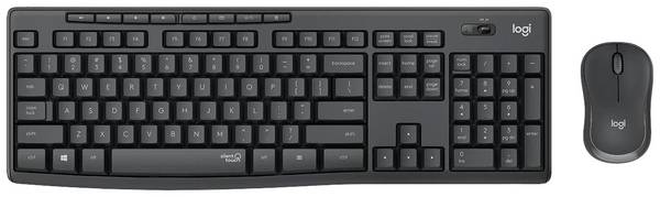 Logitech Tastatur-Maus-Set MK295 Graphite CH-Layout Kabellos, USB Tastatur, Maus-Set Schweiz, QWERTZ Schwarz Geräuscharme Tasten