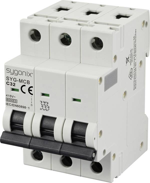 Sygonix SY-6441090 SYG-MCB 3P/C32/6KA Leitungsschutzschalter    3polig 32 A  415 V/AC