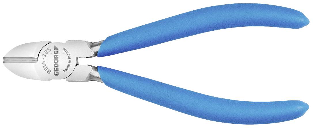 Blauer Seitenschneider mit silbernen Klingen, geeignet zum Schneiden von Draht und Elektrokabeln.