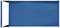 Ein rechteckiges, blaues Banner ohne Text oder Muster, das an einem schwarzen Rahmen befestigt ist, auf weißem Hintergrund.