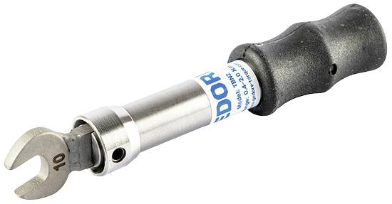 Drehmomentschlüssel mit schwarzem Griff und metallischer Skala, ausgelegt für die Größe 10. Ideal für präzises Anziehen von Muttern.