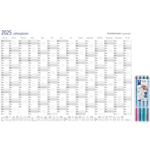 Staedtler Wandkalender 641 YPA3DE+305F WP4-1 DIN A3 12 Monate/1 Seite 1 Set