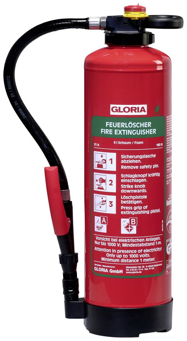 Gloria SB 6 PRO Schaumfeuerlöscher fluorfrei 6 l Brandklasse: A, B Inhalt 1 St.