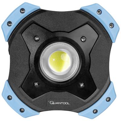 Lichtquelle mit robustem Gehäuse, hält blau markierte Eckenschutz.